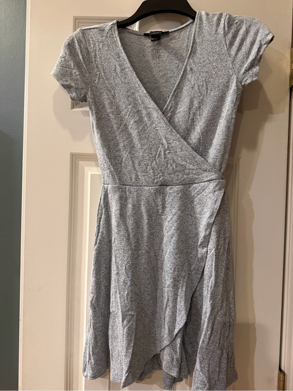 Forever 21 Light Heather Gray Wrap Mini Dress size small
